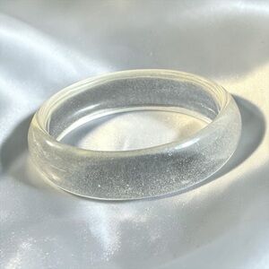 Clear Lucite Dome Bangle Bracelet